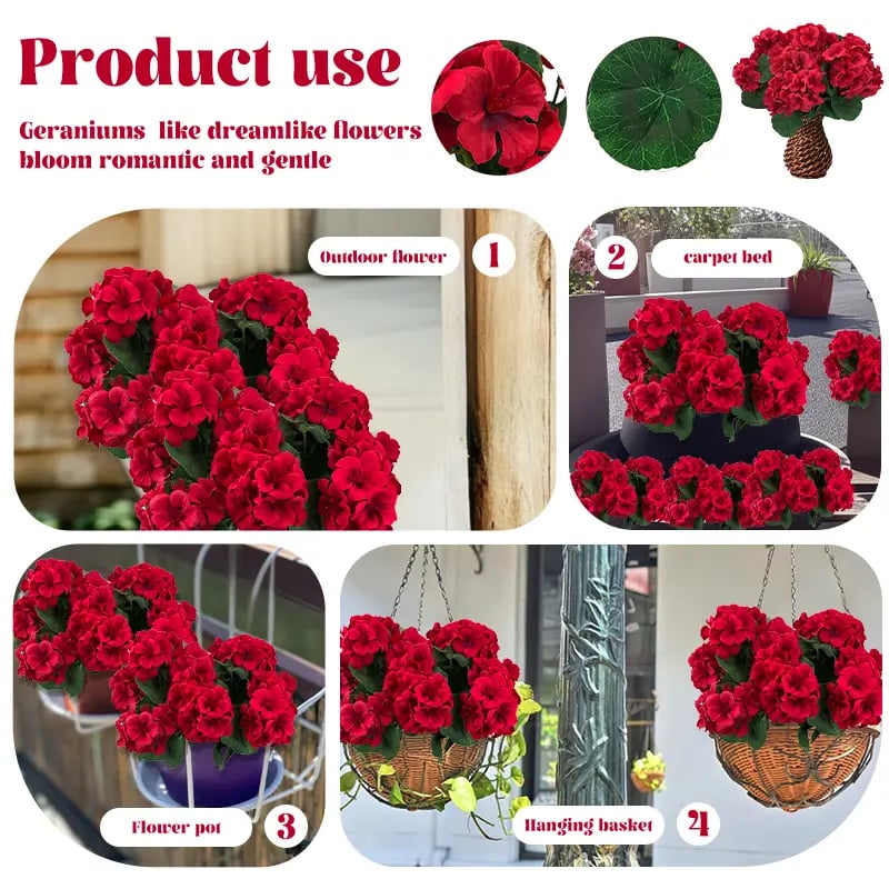 🎁  Last Day 60% OFF - Artificial Geranium Flowers For Outdoors