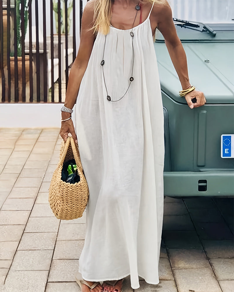 Women's Chic Solid Color Backless Cami Dress