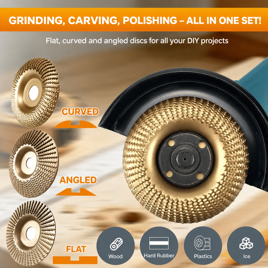High-Performance Wood Carving Disc Set (3-Piece)