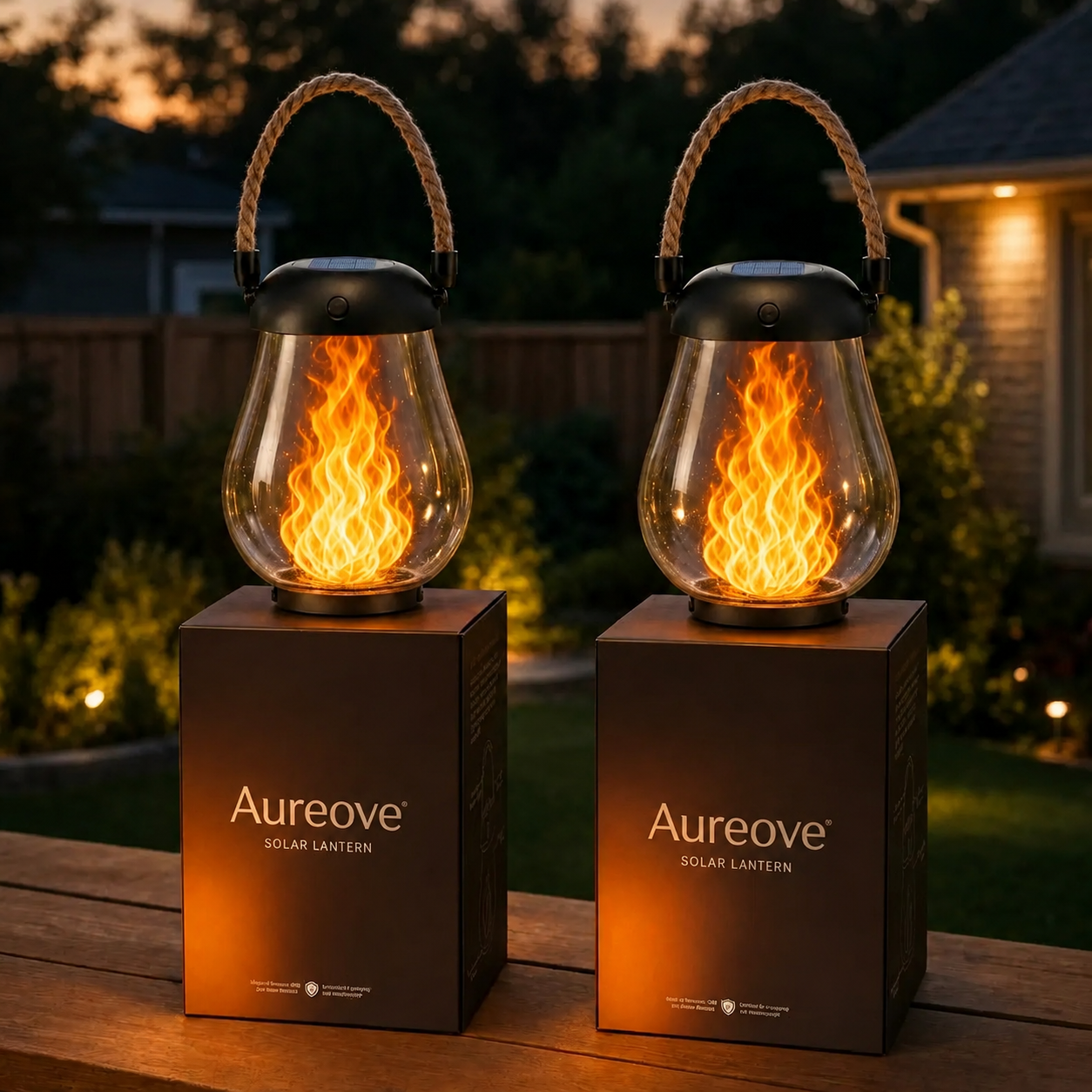 Solar Lantern –  USB Ultra-Real Flame