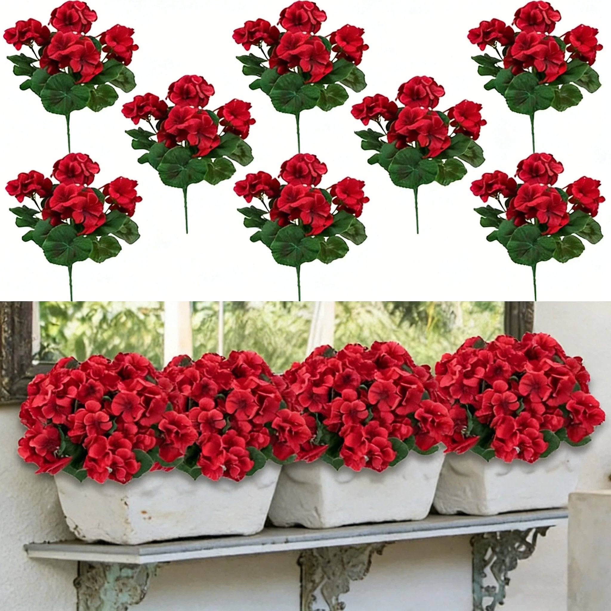 🎁  Last Day 60% OFF - Artificial Geranium Flowers For Outdoors