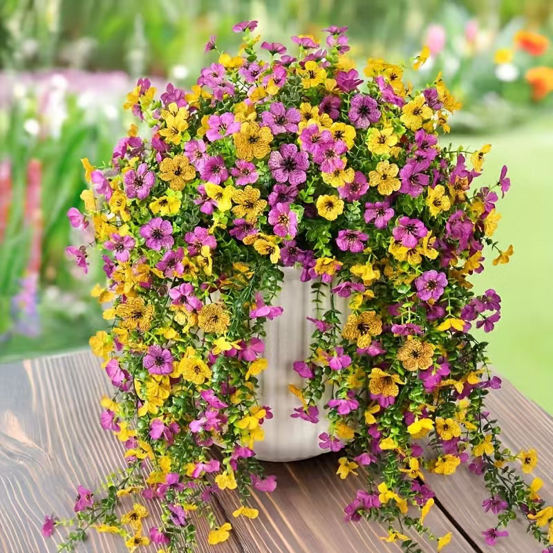 🌿Outdoor cascading daisy and eucalyptus flowers – UV resistant
