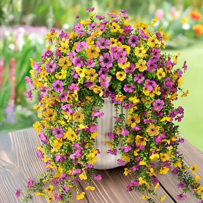 🌿Outdoor cascading daisy and eucalyptus flowers – UV resistant
