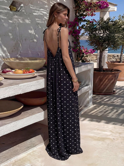 Women's Chic Solid Color Backless Cami Dress