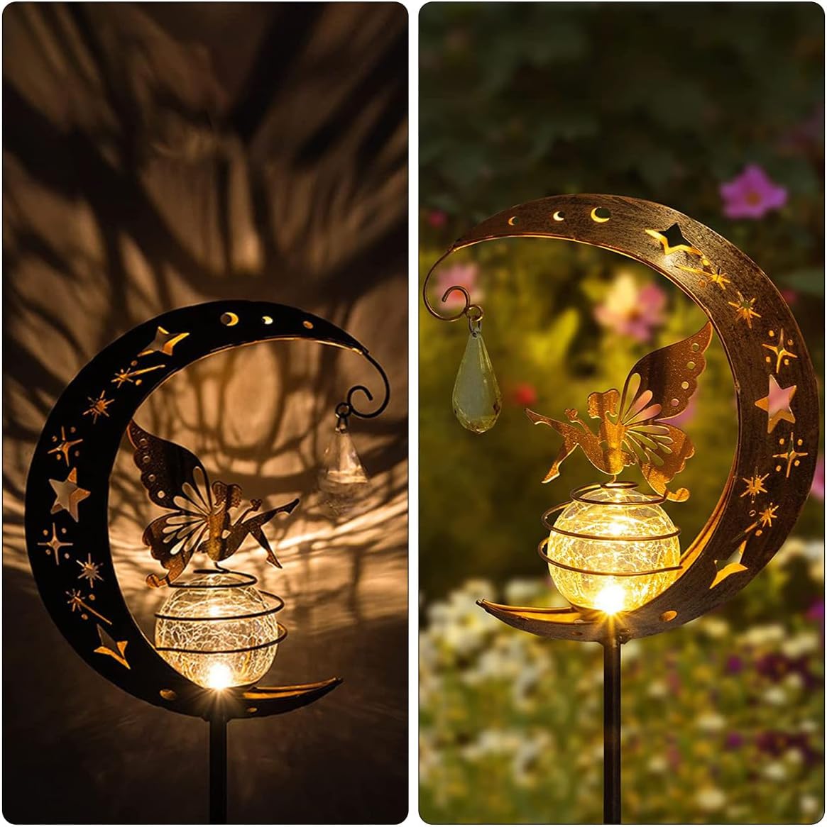 🌙✨ Charming Fairy Moon Solar Garden Stake Light