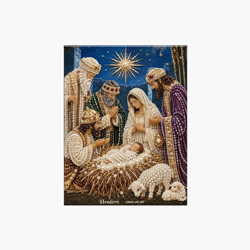 ✝️ LAST DAY 60% OFF – 💎Premium 3D Diamond Jesus Birth Nativity Scene Painting Art Kit | Luxury Flocked Canvas with Scratch-Resistant Non-Fading Diamond Beads DIY Christmas Faith Decor 🌟✝️💎