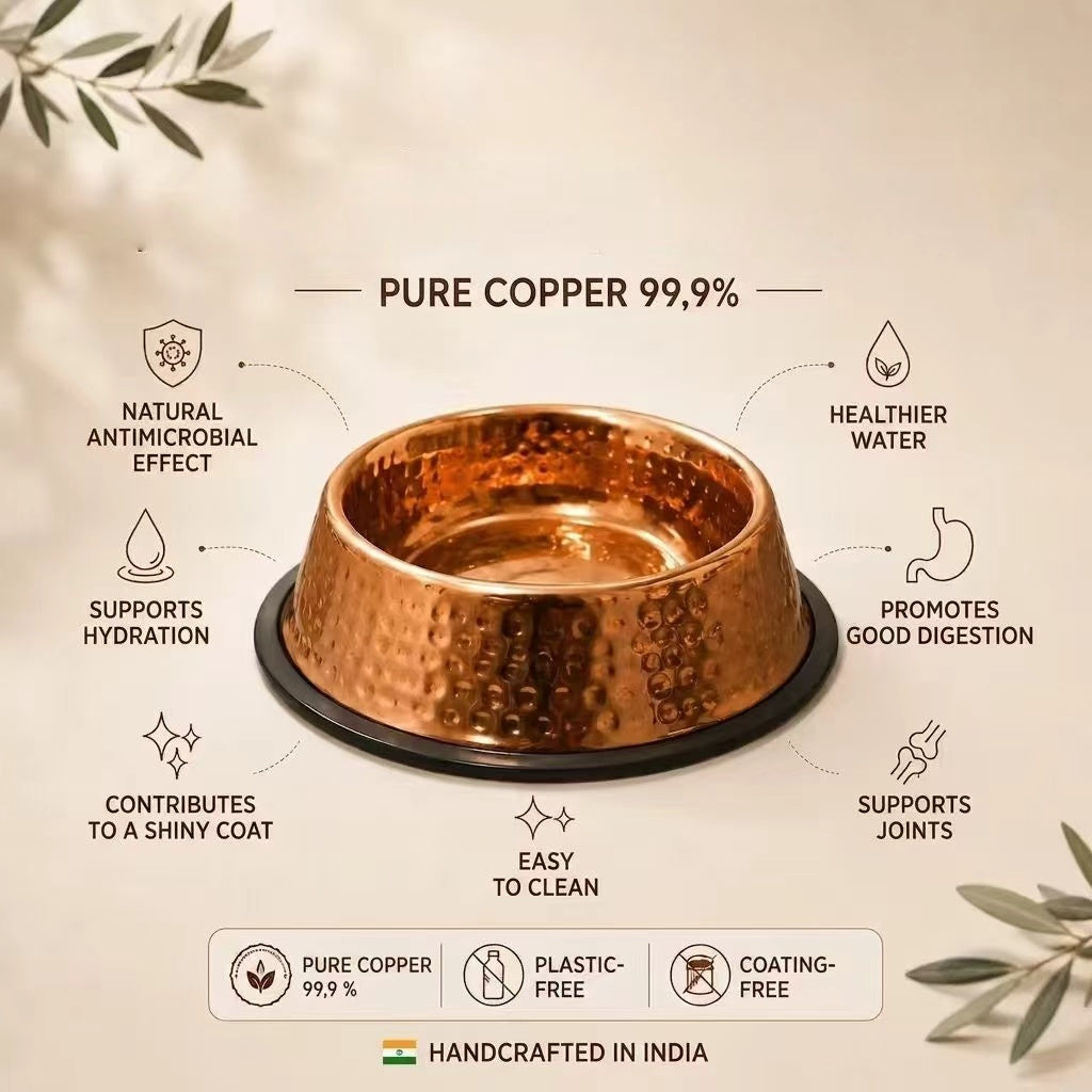 Aureove™ 99.9% Pure Copper Bowl for Dogs & Cats