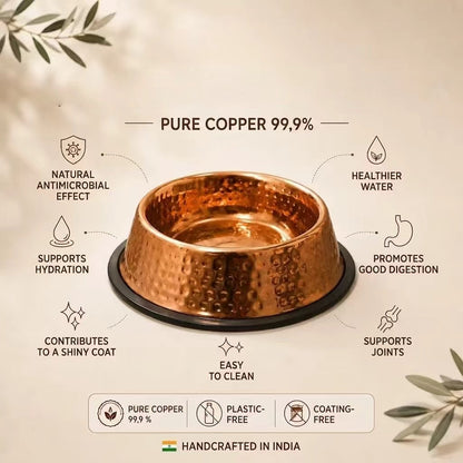 Aureove™ 99.9% Pure Copper Bowl for Dogs & Cats