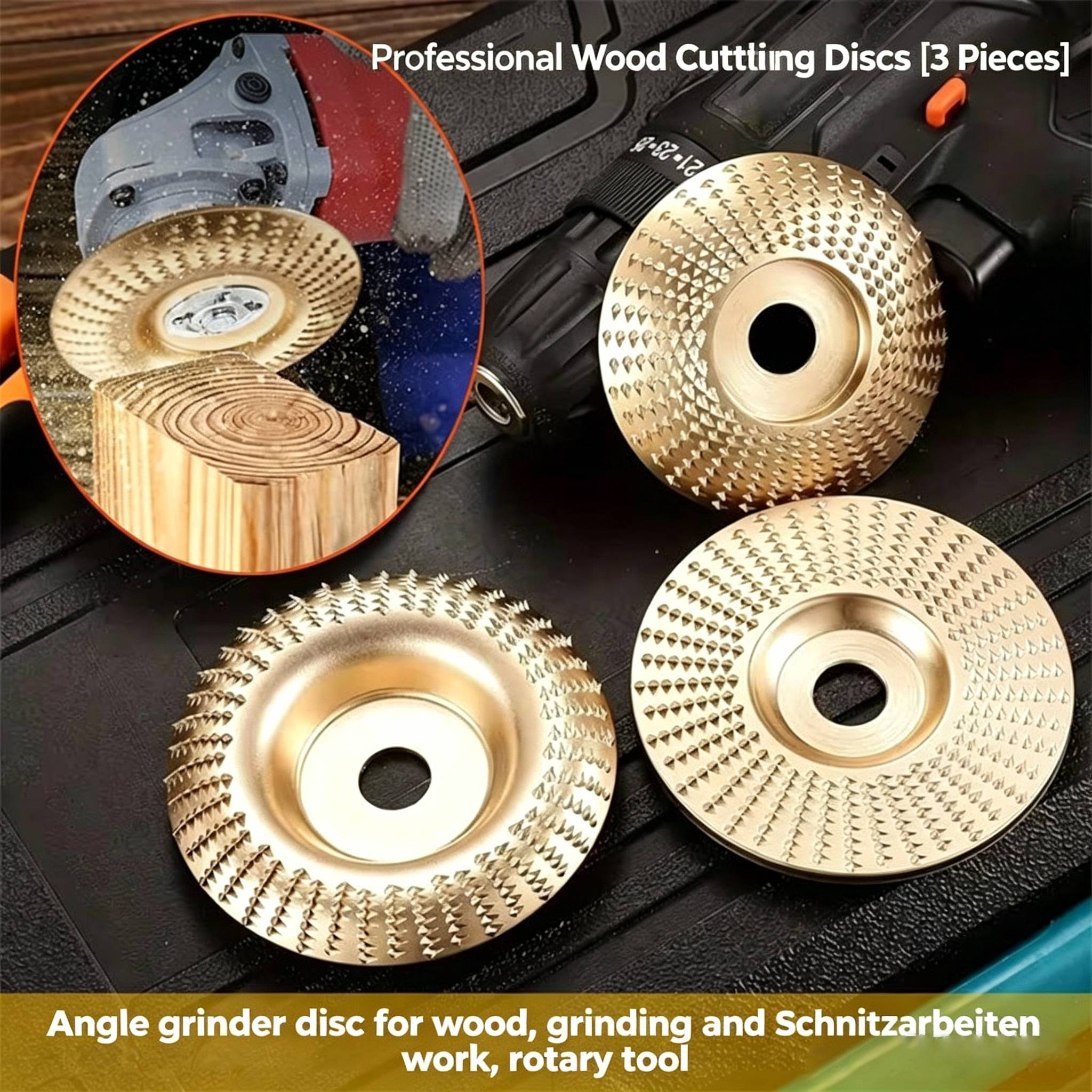 High-Performance Wood Carving Disc Set (3-Piece)
