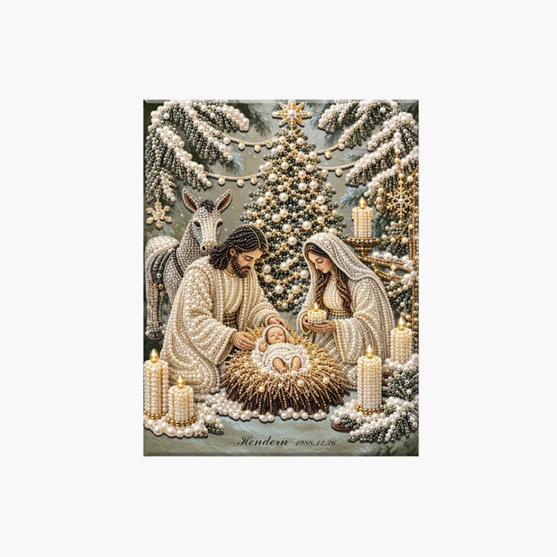 ✝️ LAST DAY 60% OFF – 💎Premium 3D Diamond Jesus Birth Nativity Scene Painting Art Kit | Luxury Flocked Canvas with Scratch-Resistant Non-Fading Diamond Beads DIY Christmas Faith Decor 🌟✝️💎