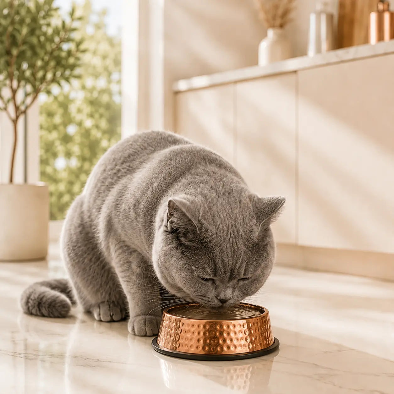 Aureove™ 99.9% Pure Copper Bowl for Dogs & Cats