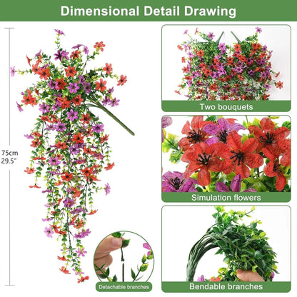 🌿Outdoor cascading daisy and eucalyptus flowers – UV resistant