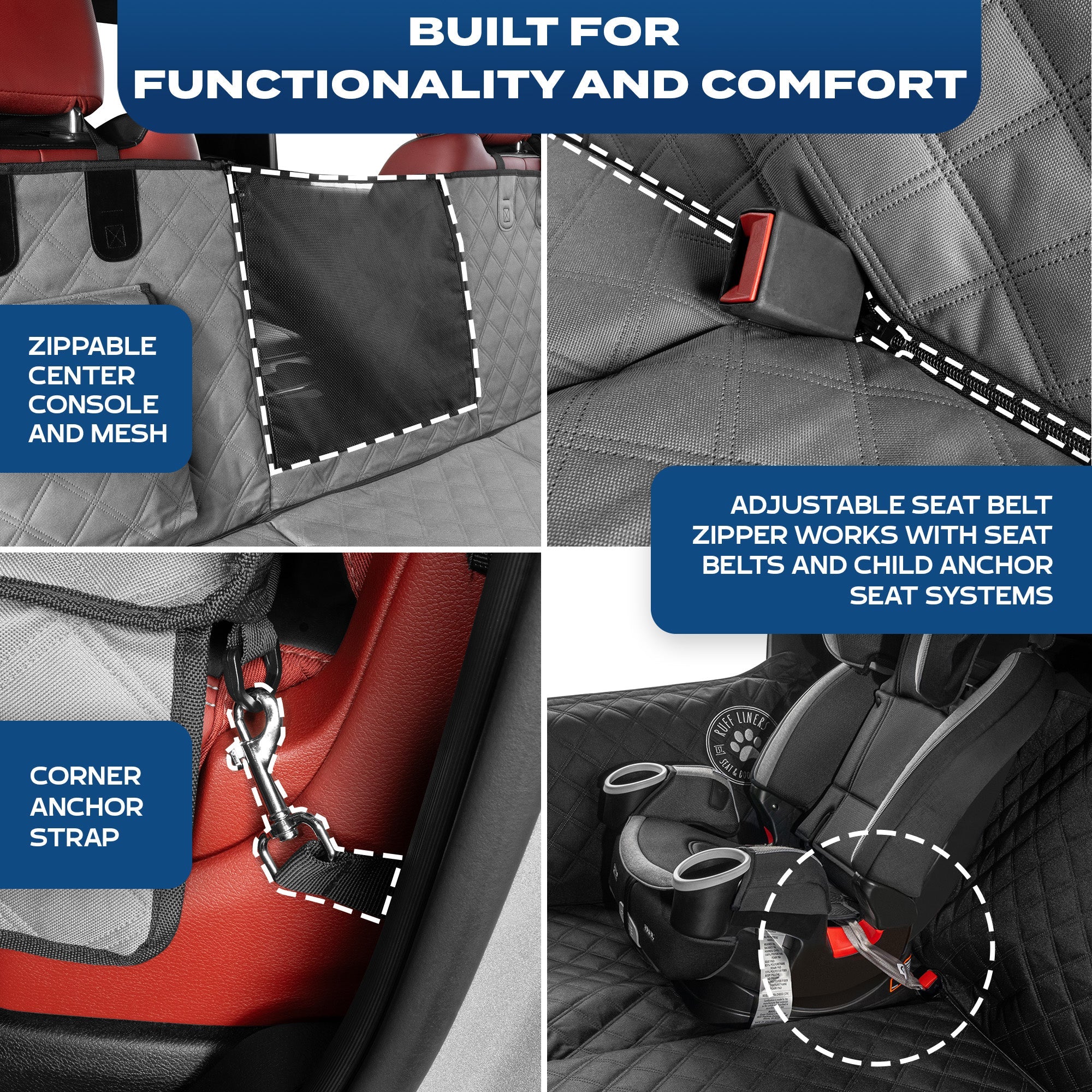 Hard Bottom Backseat Extenders for Dogs with Door Protection