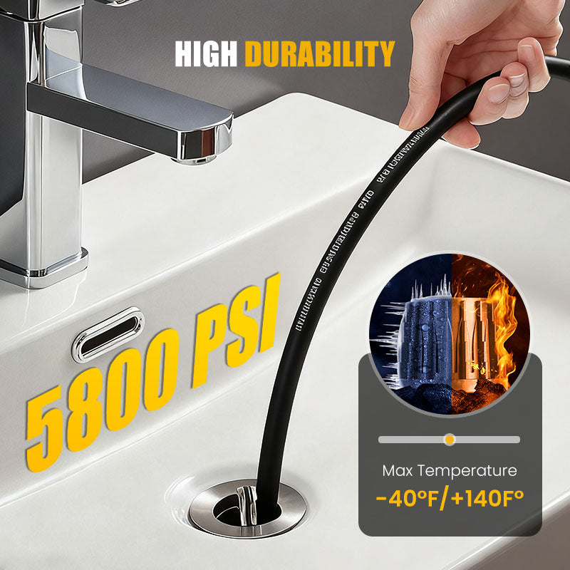 🚿 50% OFF NOW! ⚡ 5800 PSI Sewer Cleaning Kit – Rotating Nozzle, Reinforced Hose & Effective Pipe Unclogging 🛠️