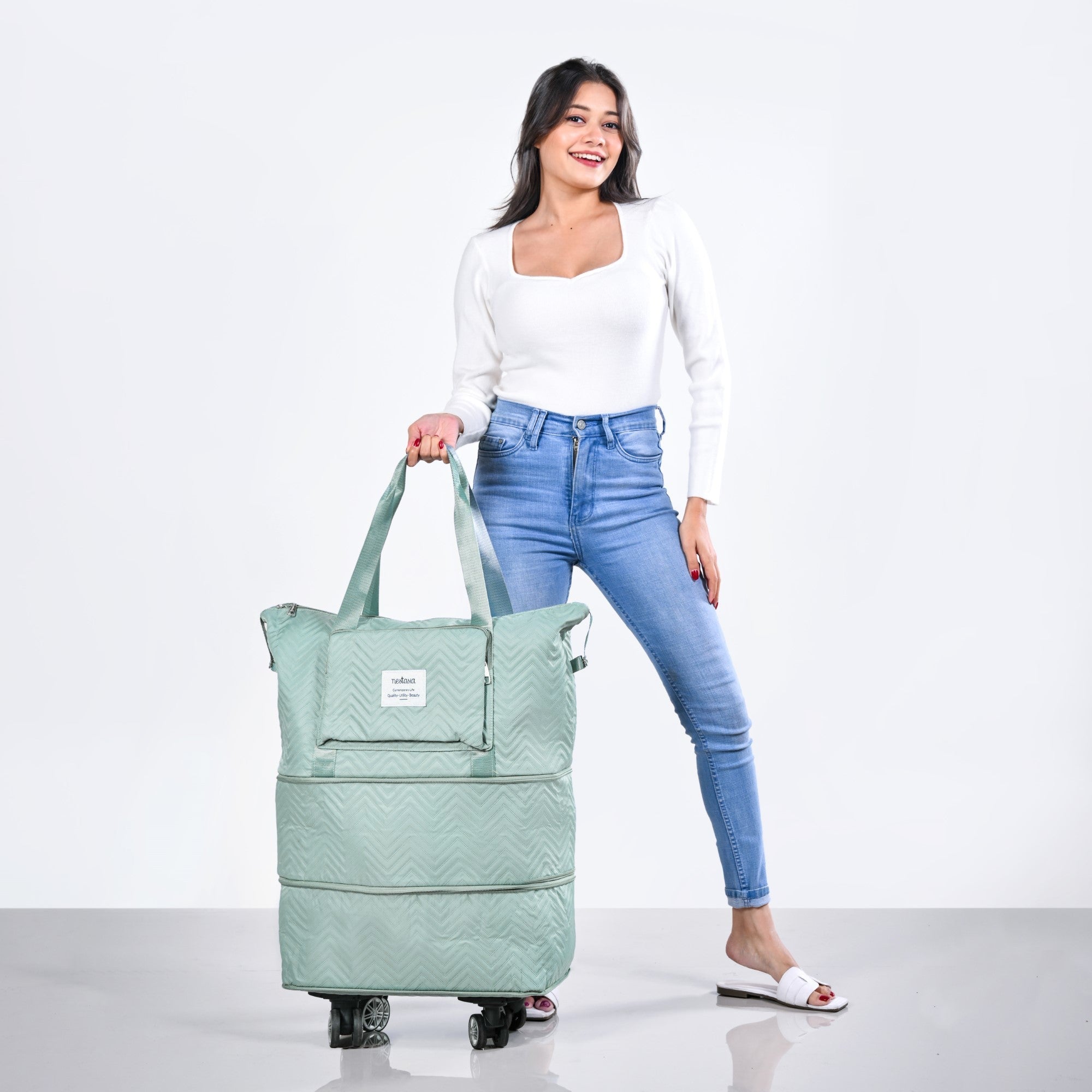 Movo Double Expandable Travel Bag With Detachable Wheels