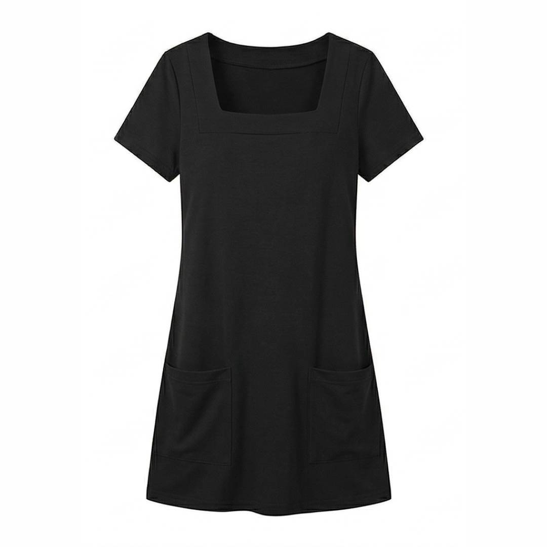 2026 Inclusive Fit Square Neck Align Dress | Flattering & Stretchy | Versatile Casual Mini Dress with Pockets
