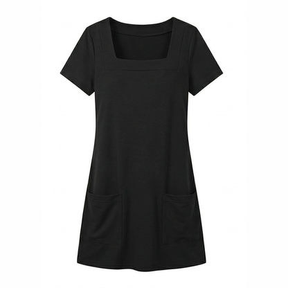 2026 Inclusive Fit Square Neck Align Dress | Flattering & Stretchy | Versatile Casual Mini Dress with Pockets