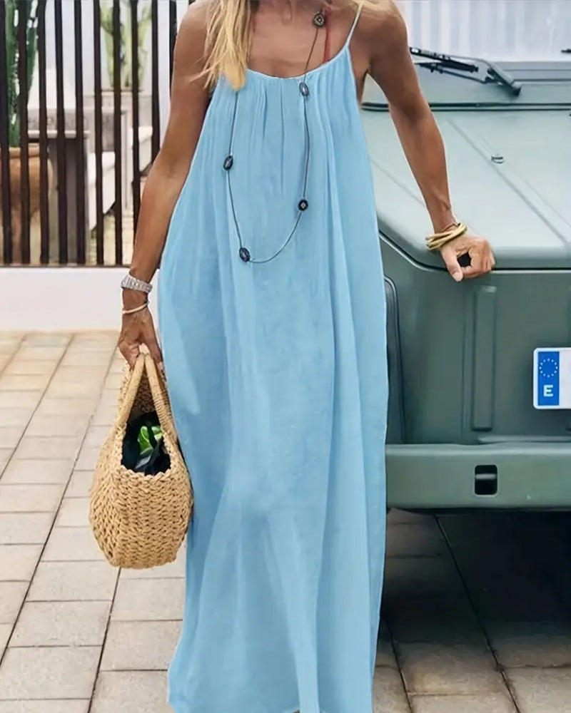 Women's Chic Solid Color Backless Cami Dress