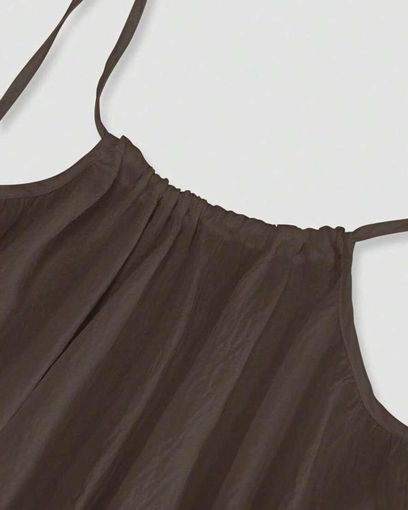 Women's Chic Solid Color Backless Cami Dress