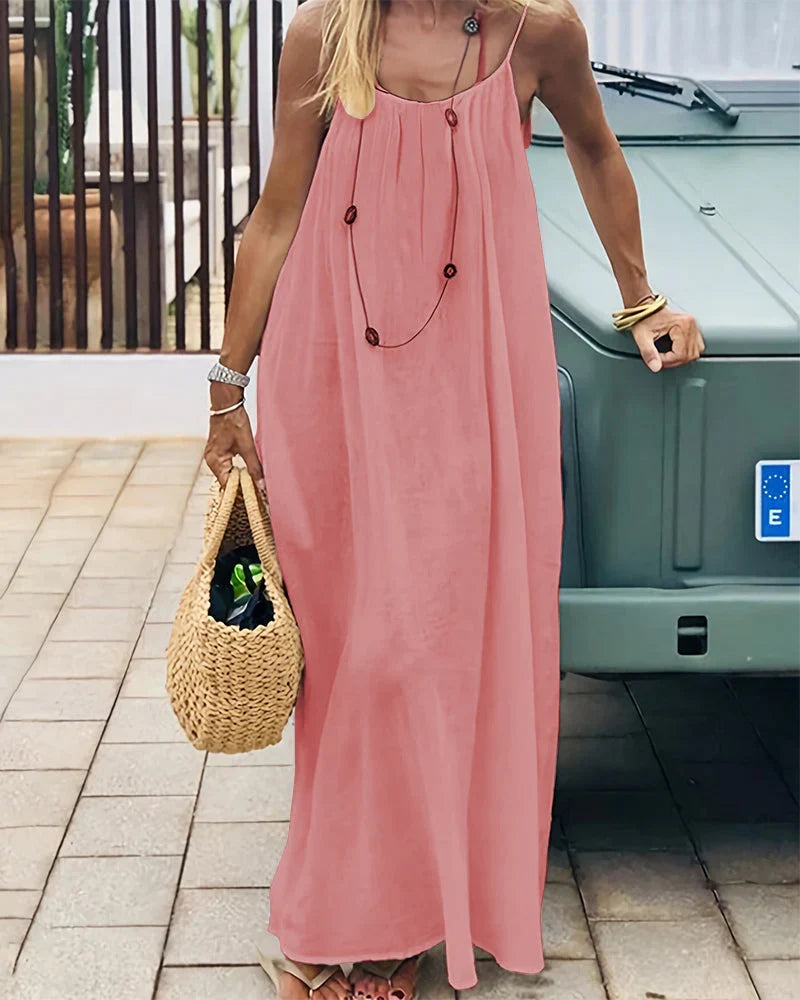Women's Chic Solid Color Backless Cami Dress