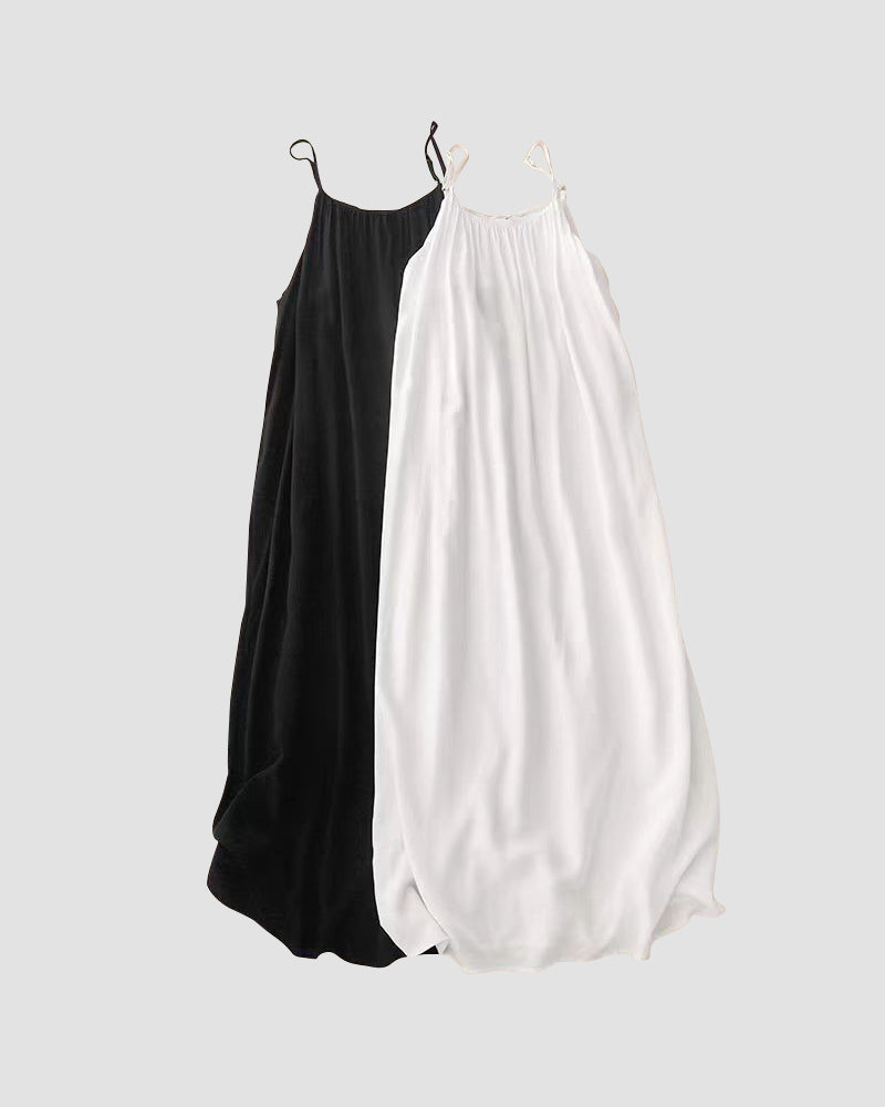 Women's Chic Solid Color Backless Cami Dress