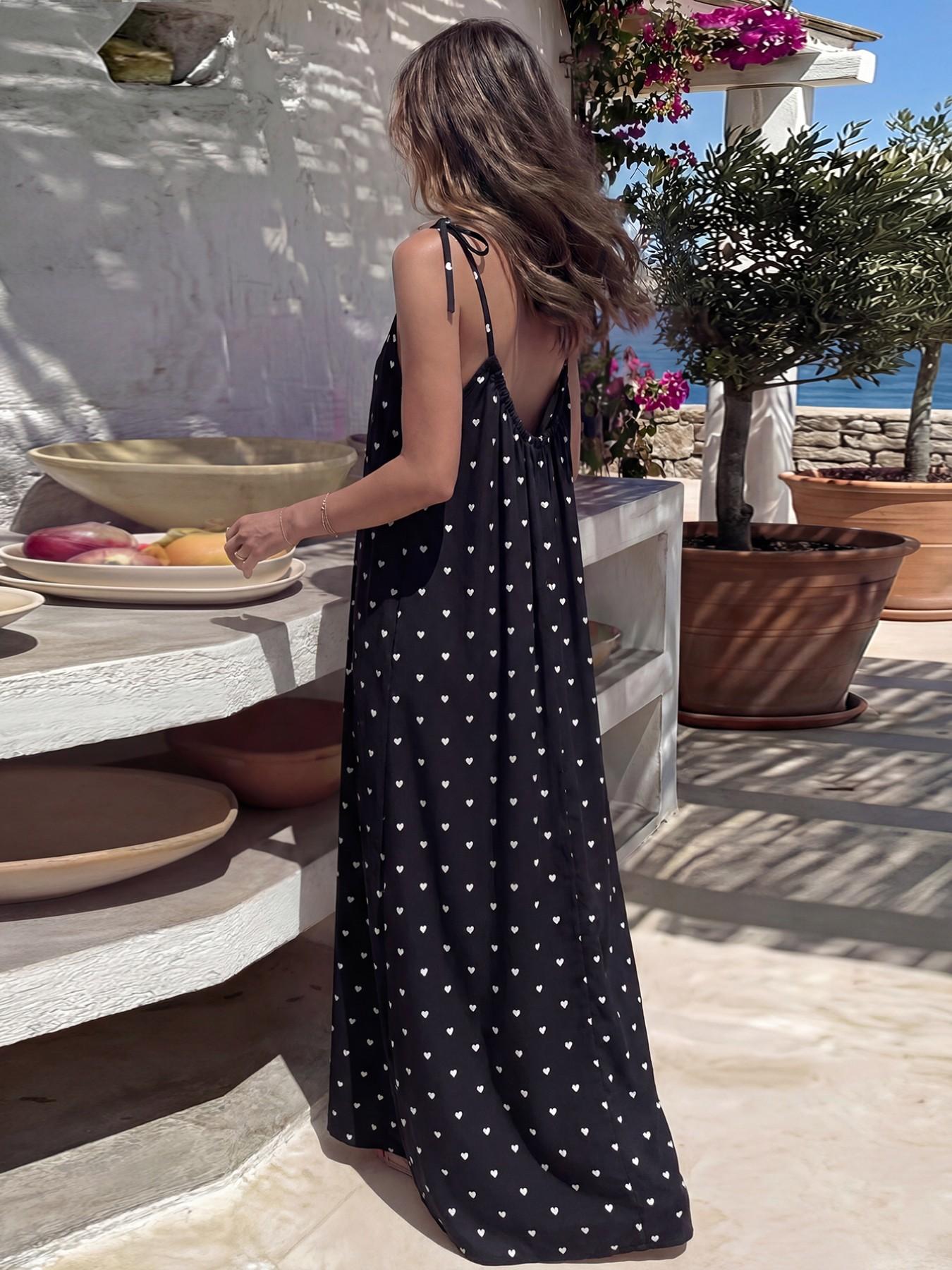 Women's Chic Solid Color Backless Cami Dress