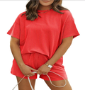 Women's 2 Piece Outfits Summer Tracksuit Ribbed Textured Knit