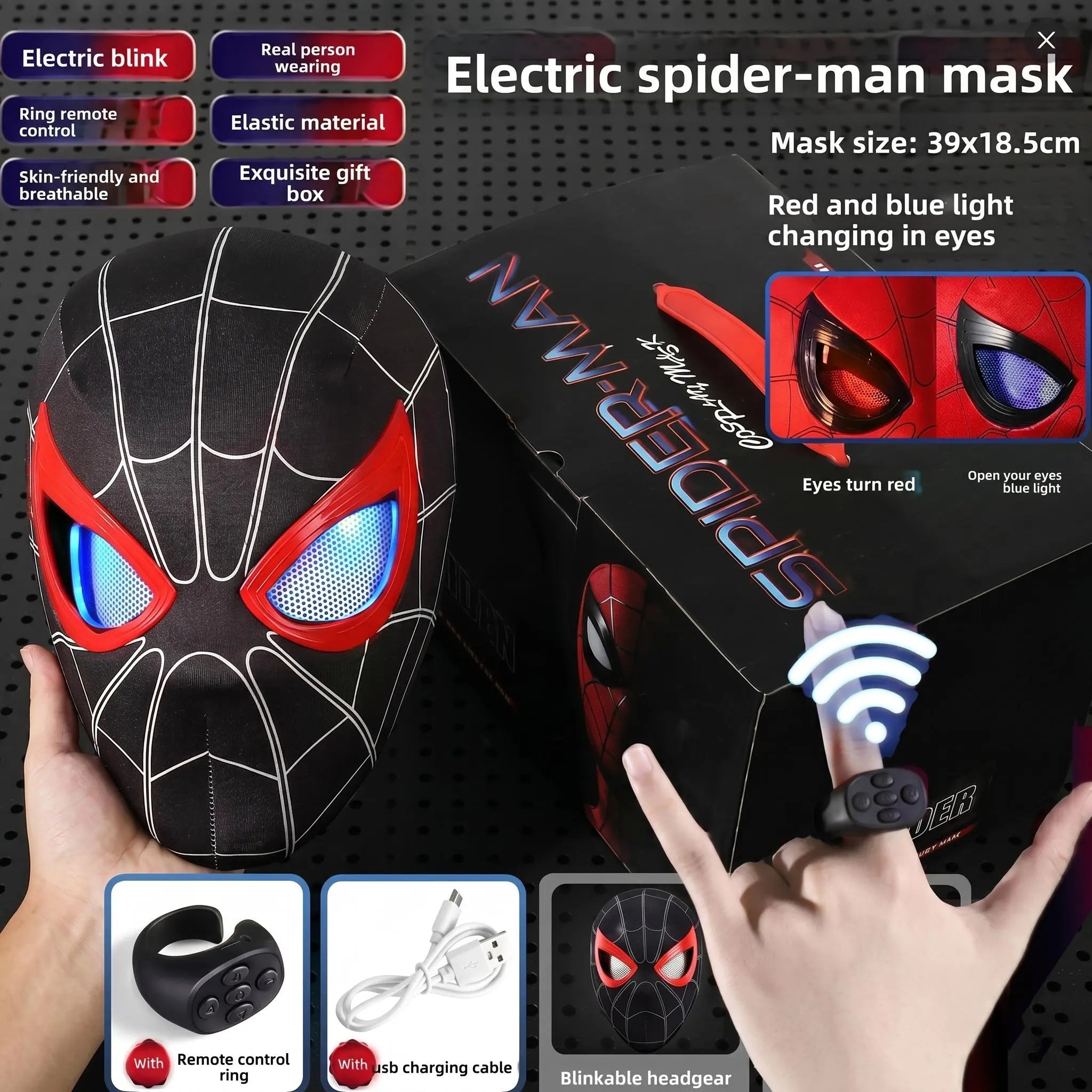 Cool RC Light-Up Hero Mask for Cosplay & Halloween