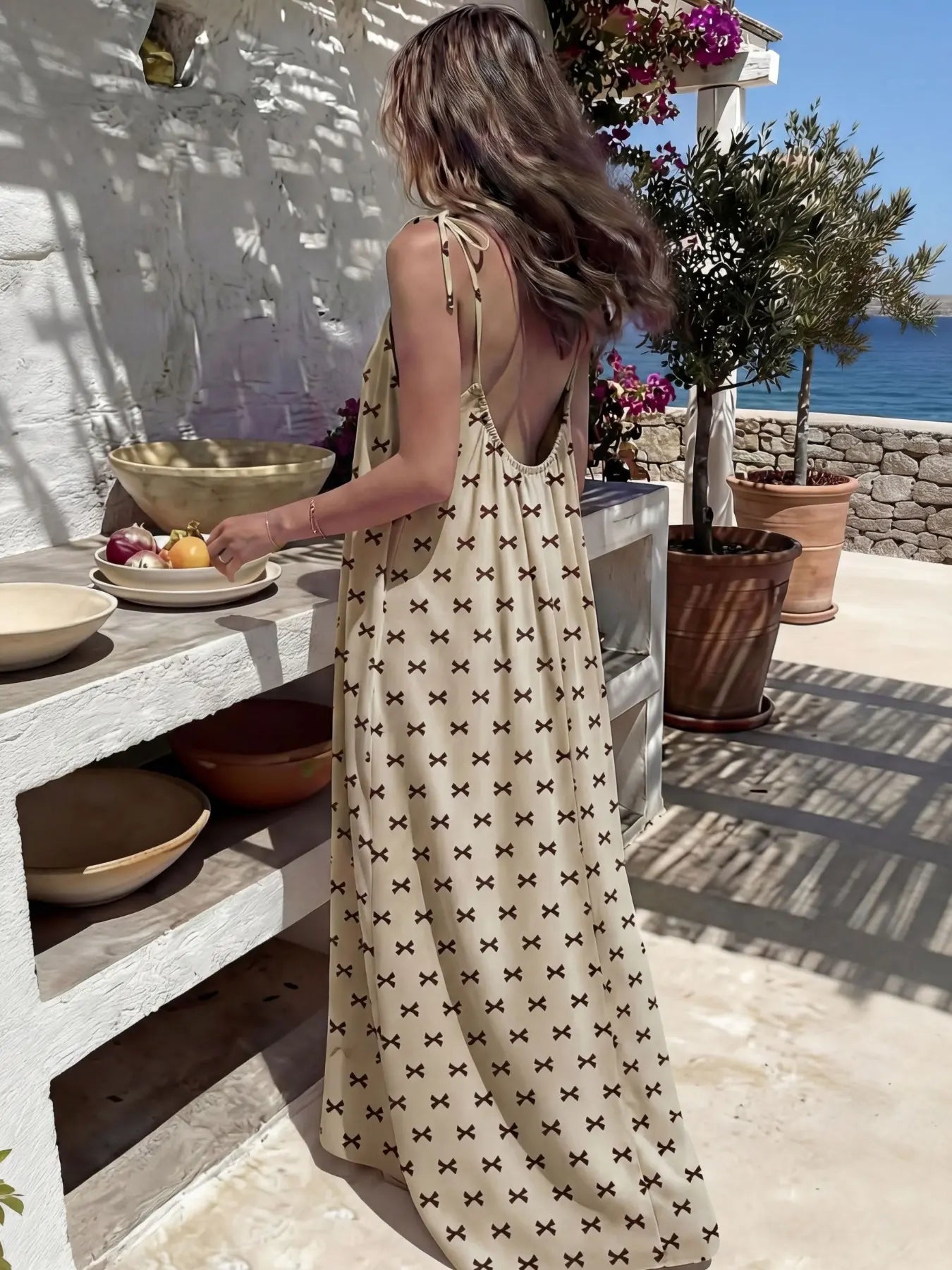 Women's Chic Solid Color Backless Cami Dress