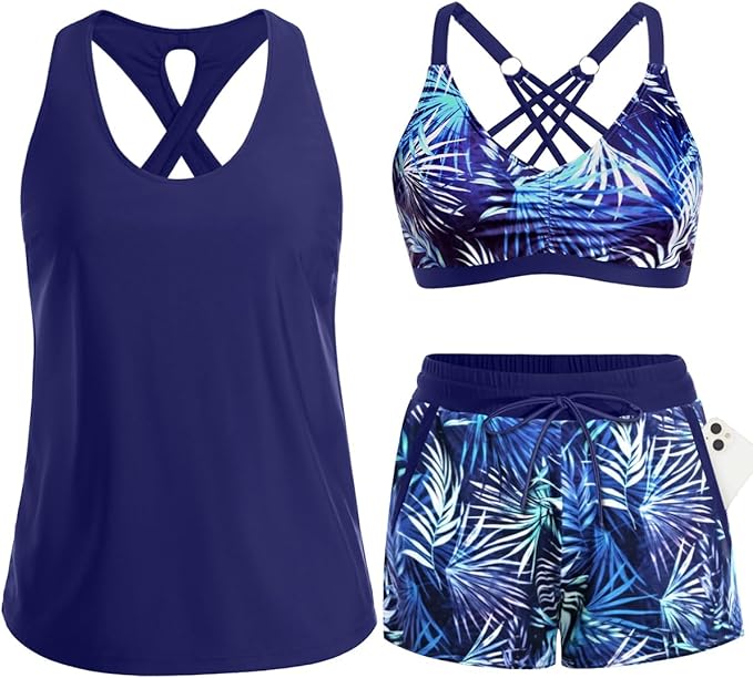 2026 3-Piece Tankini Shorts Set | Quick-Dry & Flattering | Vacation & Sports
