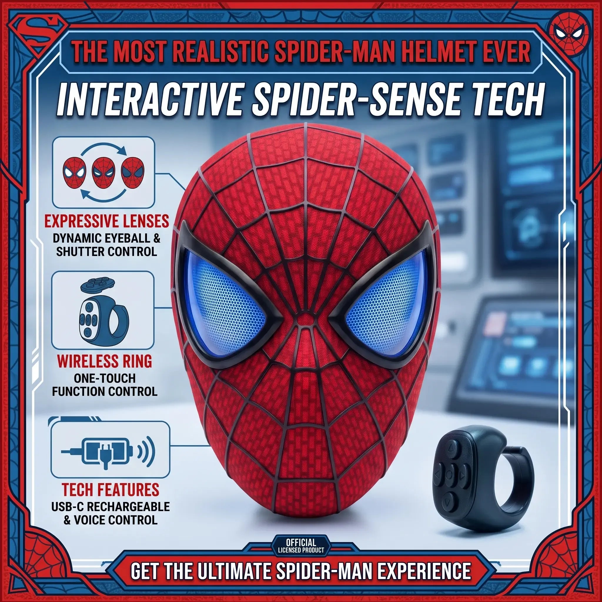 Cool RC Light-Up Hero Mask for Cosplay & Halloween