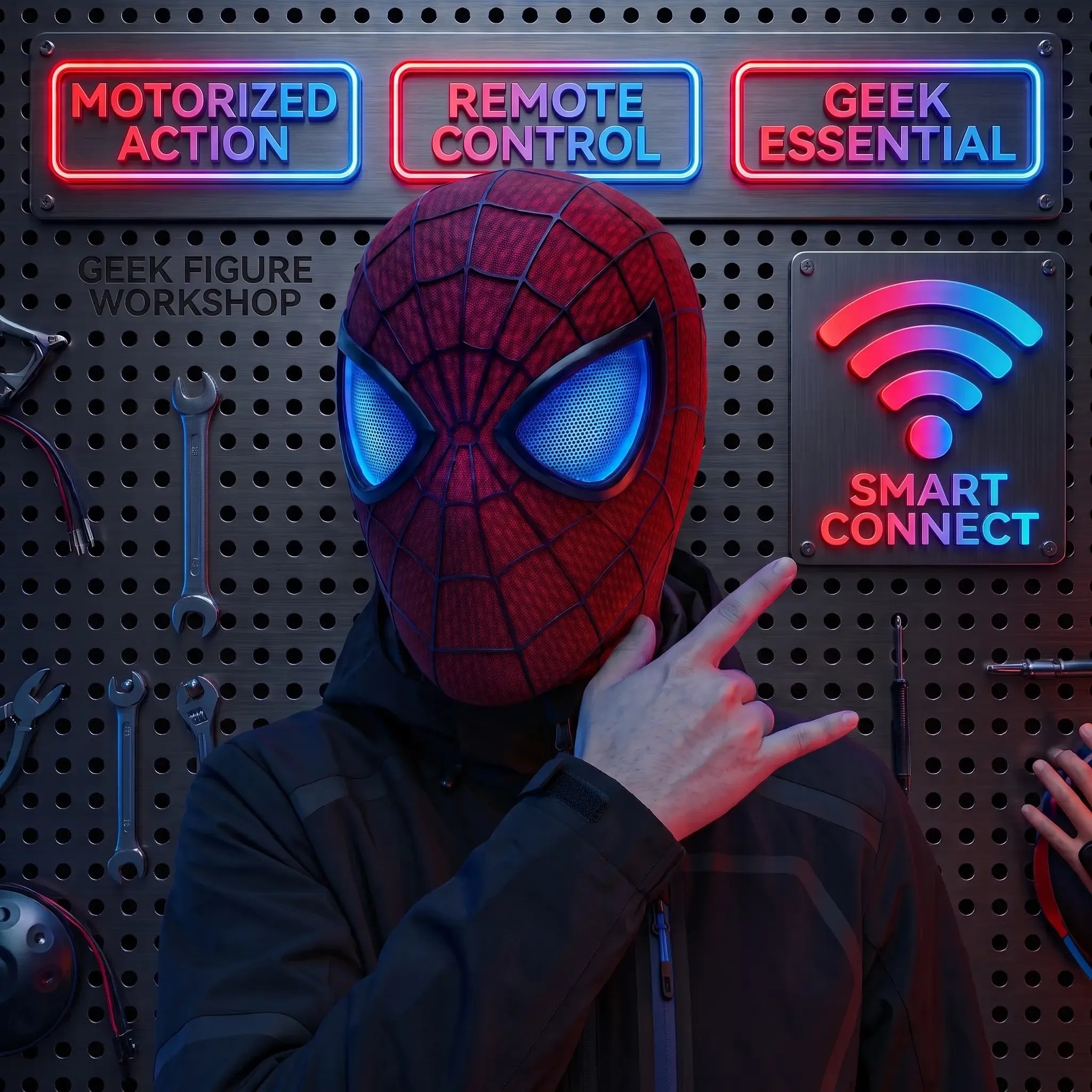 Cool RC Light-Up Hero Mask for Cosplay & Halloween