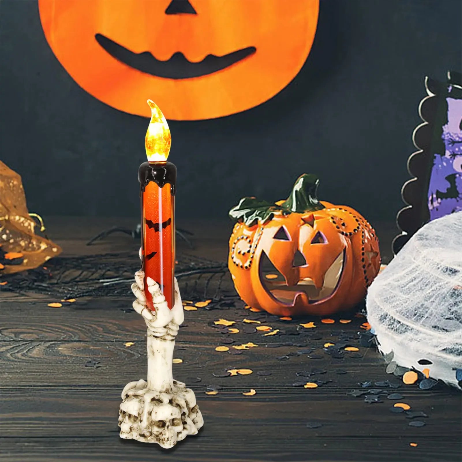 3-Piece Skeleton Finger Candle Holders – Perfect Halloween Decor