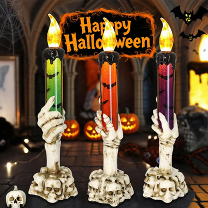 3-Piece Skeleton Finger Candle Holders – Perfect Halloween Decor