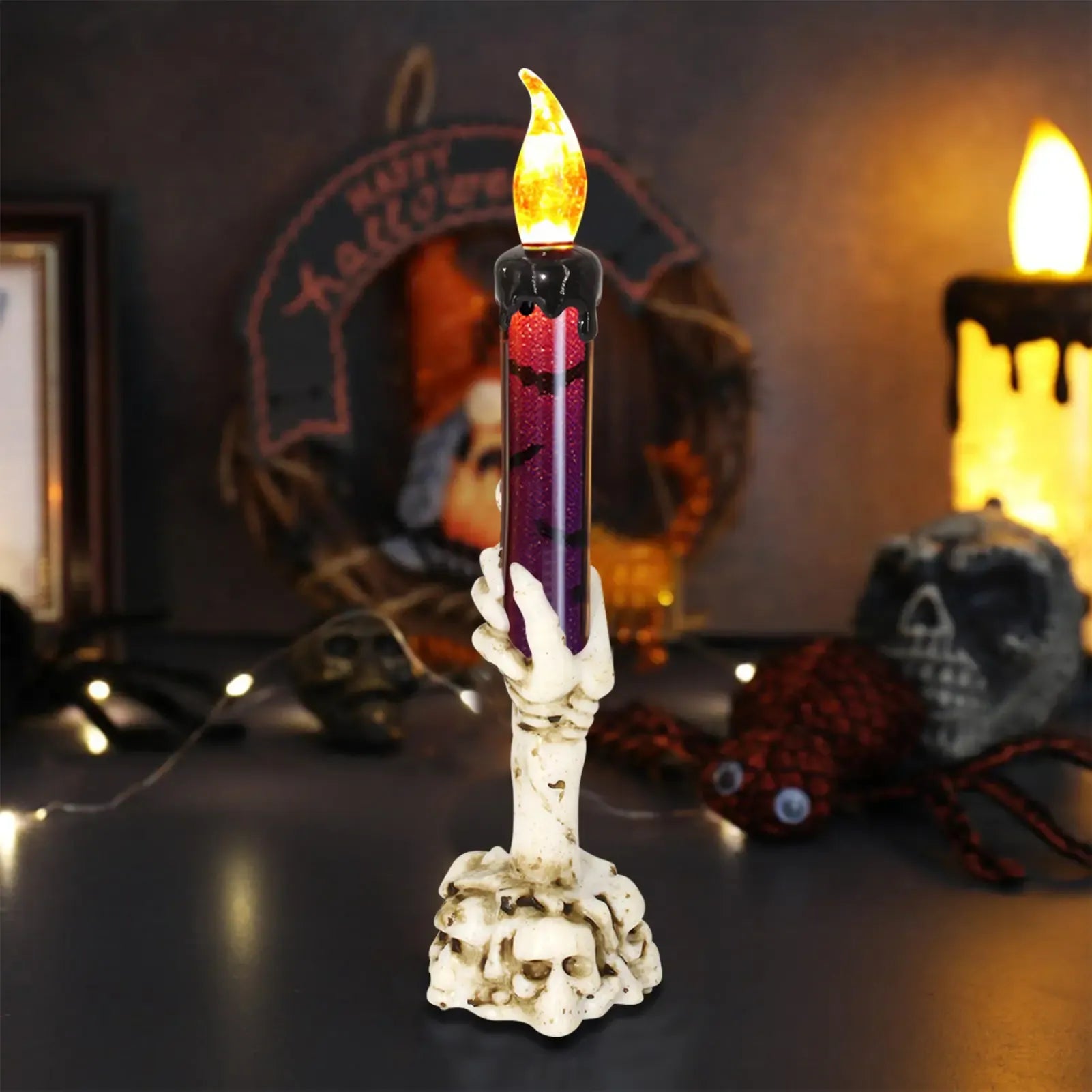 3-Piece Skeleton Finger Candle Holders – Perfect Halloween Decor