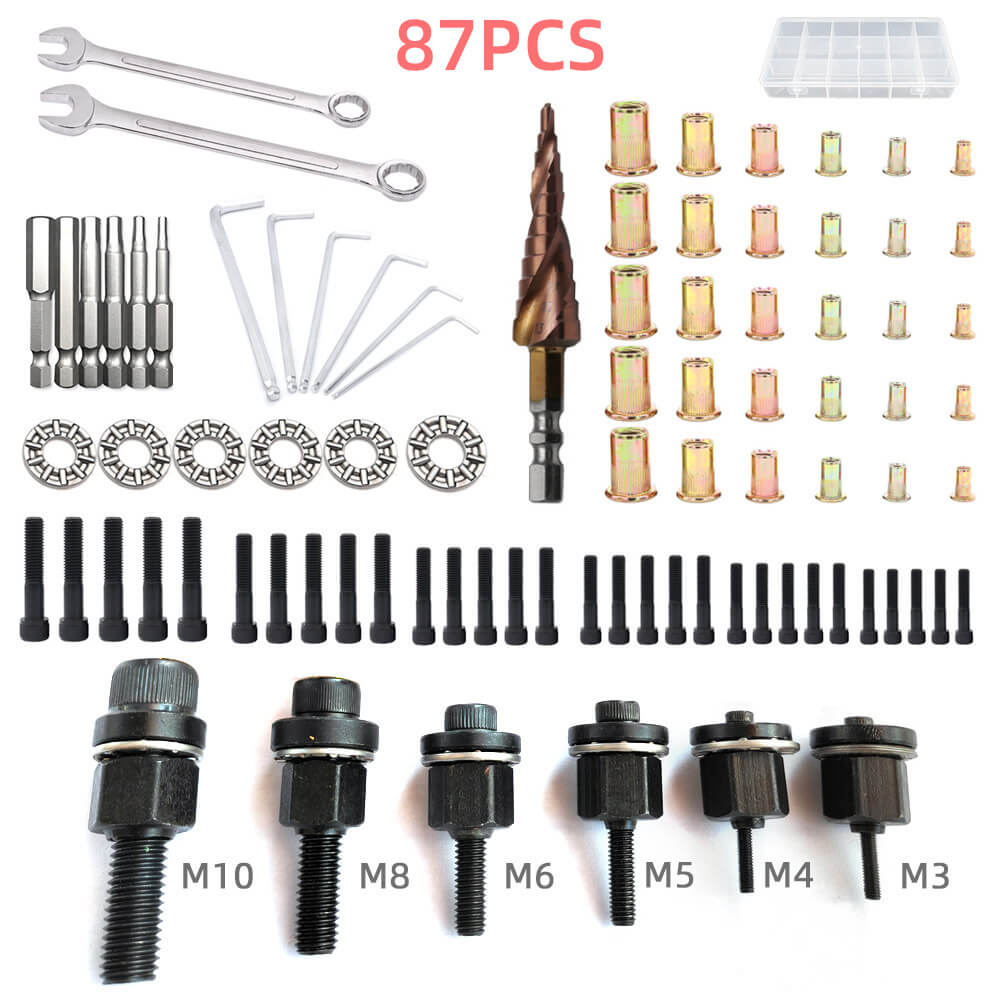 ⏳Time-Limited Special⏰Rivet Gun Head & Nutsert Cap Set | Heavy-Duty Steel Fastening Tool | Portable Kit for Automotive, Sheet Metal & Industrial Use